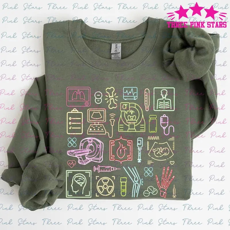 Rad Tech Sweatshirt, Radiology Sweatshirt, X-ray Tech Sweater, Radiologist Gift, CT MRI Tech Graduation T-Shirts, Hoodie