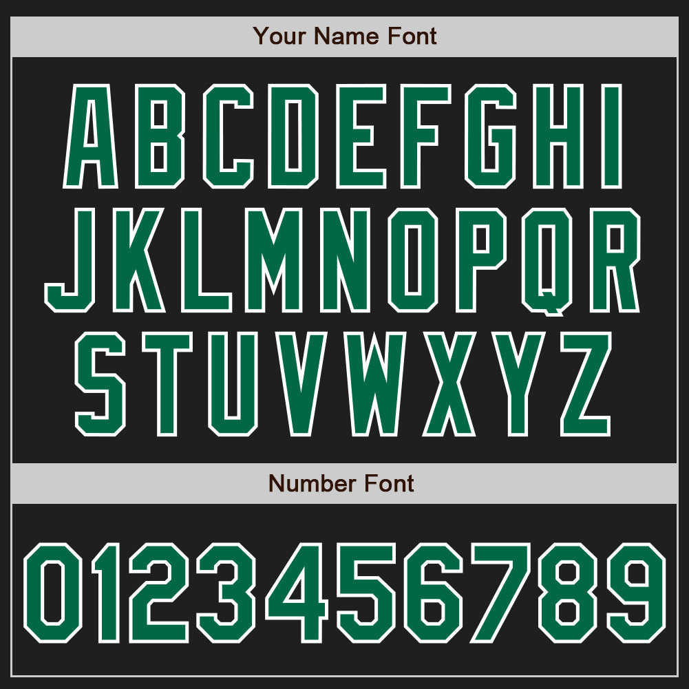 Custom Black Kelly Green-White Authentic Raglan Sleeves Baseball Jersey