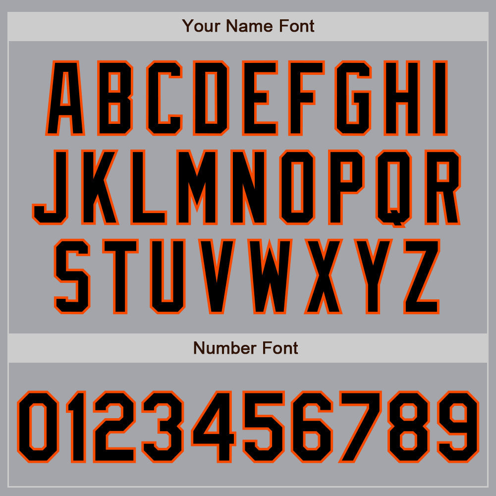Custom Gray Black-Orange Authentic Raglan Sleeves Baseball Jersey