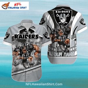 Raiders Hawaiian Shirt Fierce Football Player Design