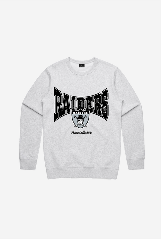Oakland Raiders Washed Graphic Crewneck - Ash