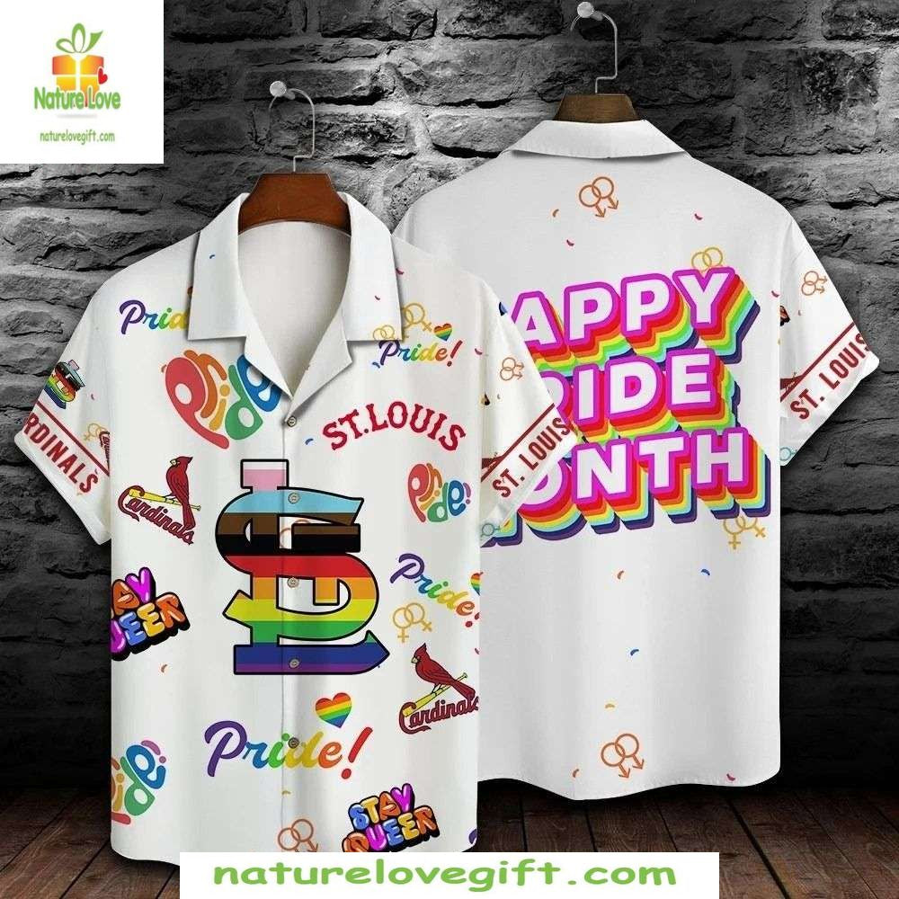 St Louis Cardinals Rainbow Pride Hawaiian Shirt MLB Baseball Apparel