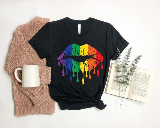 Rainbow Pride T Shirt Hoodie Sweater Rainbow Lips Shirt Lips Shirt LGBT Shirt Pride Shirt LGBT Pride Shirt Pride Tee LGBT...