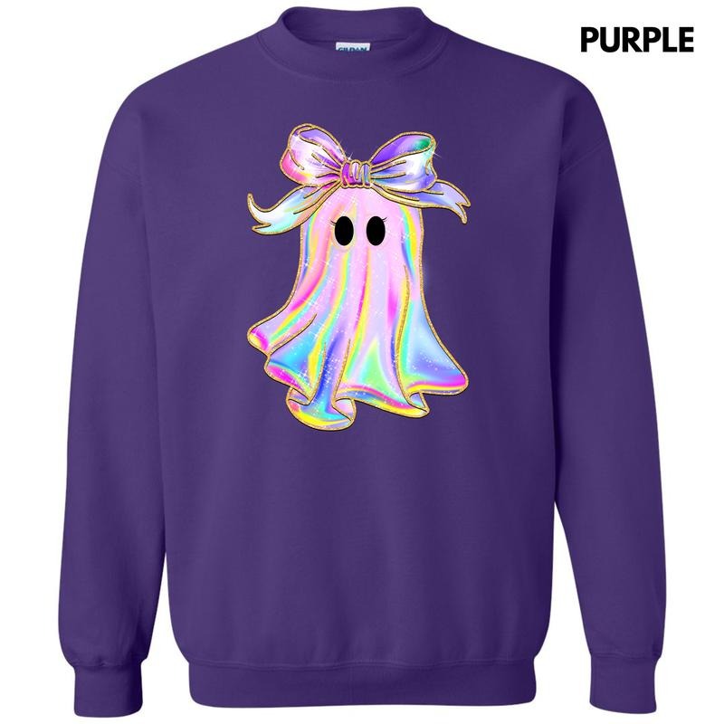 Rainbow Sparkle Ghost Sweatshirt 'NLB' T-Shirts, Hoodie | InkThreadWorks.com