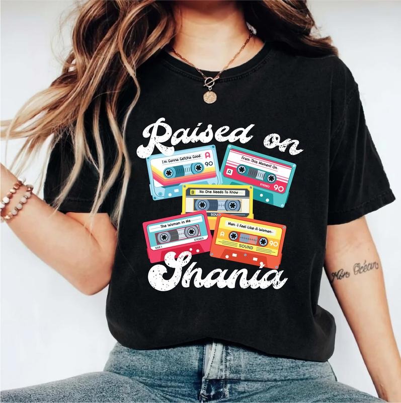 Raised On Shania T-Shirt, Nashville Country Music Shirt, Music Lovers Tee, Women Western Tee, Country Concert Shirt, 90's...