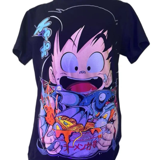 Ramen T-Shirt for Men - Black Graphic Tee with Unique Design and Character Illustration - Menswear, Top Tshirt