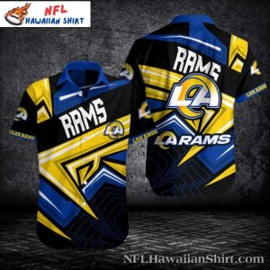 Rams Energy Stripe Hawaiian Shirt - Dynamic Yellow Zigzag