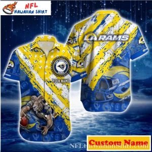 Rams Yellow Splash - LA Rams Hawaiian Button-Up Shirt