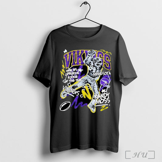 Randy Moss Black Minnesota Vikings Graphic Vintage T Shirt