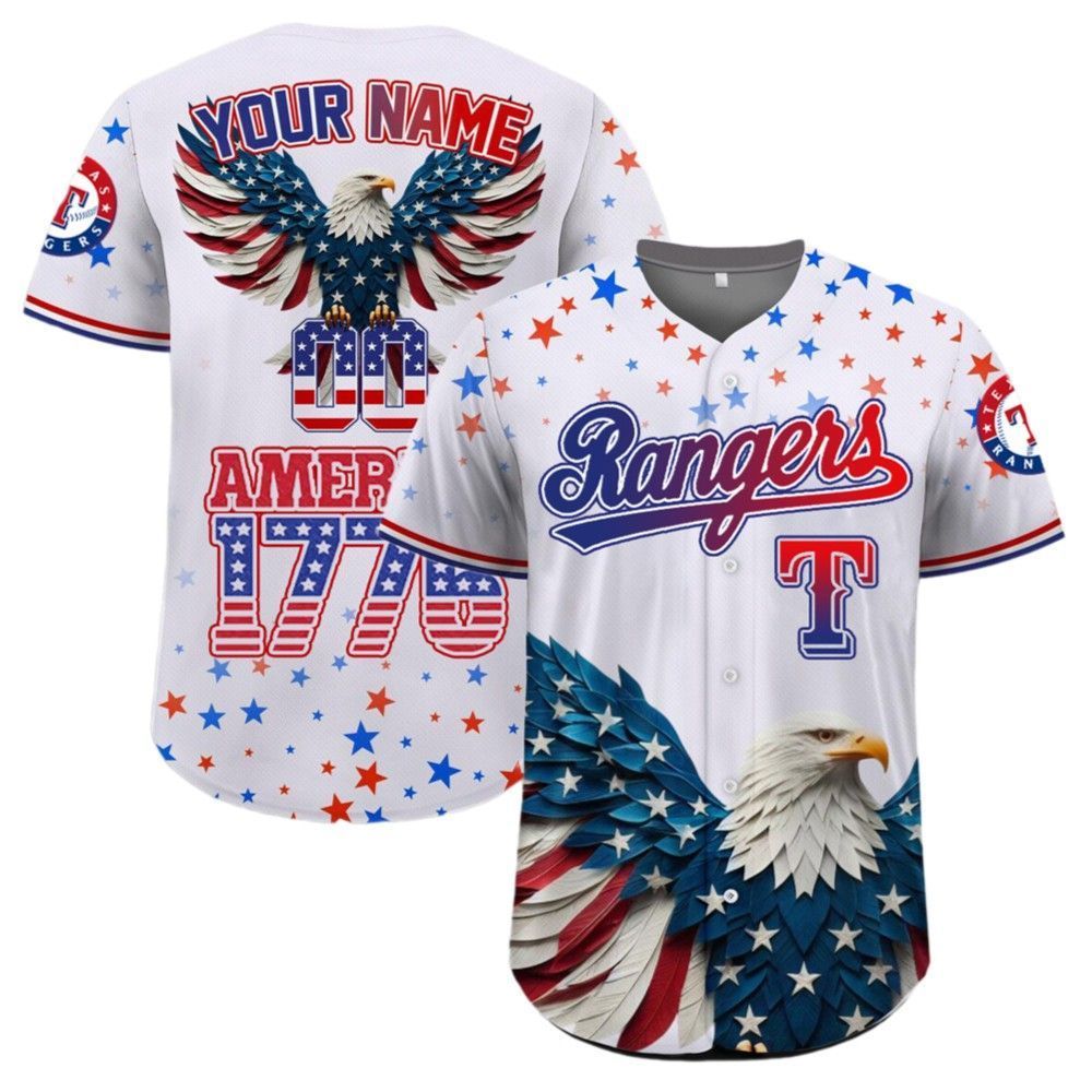 Rangers Independence Day Baseball Jersey 2025 - Grishko.com