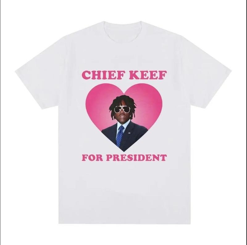 Rapper Chief Keef for President White T Shirt Hoodie, Sweatshirt | InkThreadWorks.com