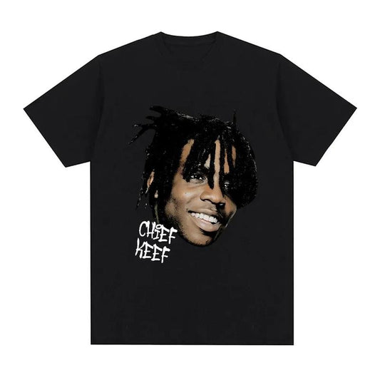 Rapper Keef Face Graphic T-shirt blackshirt