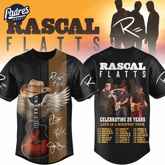 Rascal Flatts Celebrate 25 Years Life Is A Highway Tour Baseball Jersey - Padres Jersey Oasis: Elevate Your Baseball Style Game