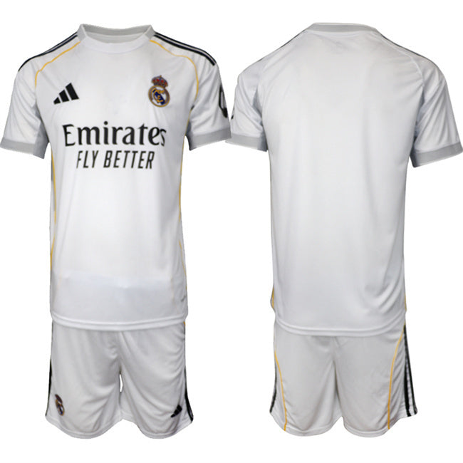 Real Madrid Blank 25 26 White Home Soccer Jersey Suit