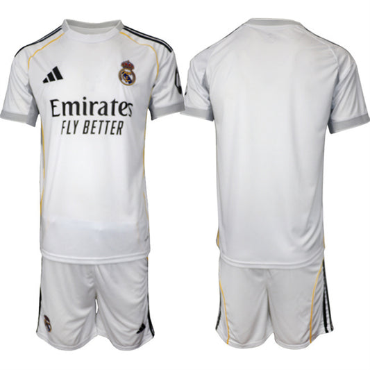 Real Madrid Blank 25 26 White Home Soccer Jersey Suit