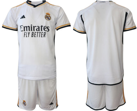 Real Madrid Custom 23 24 White Home Soccer Jersey Suit