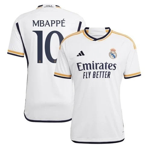 Real Madrid #10 Kylian Mbappe 2023 24 Home Men Jersey - White