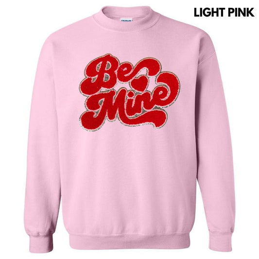 Red Be Mine Chenille Patch Sweatshirt T-Shirts, Hoodie | InkThreadWorks.com