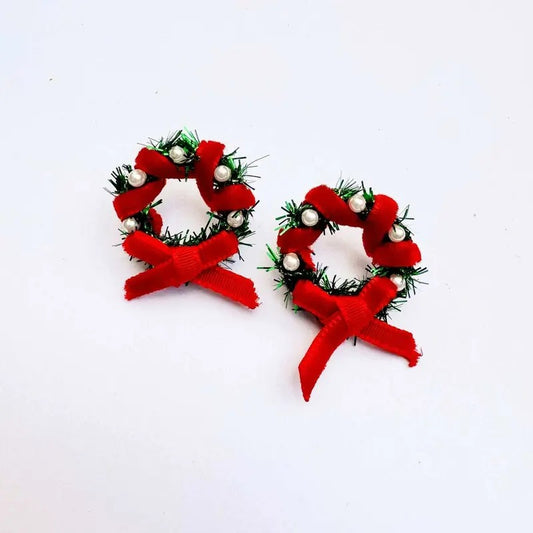 Red Bow Christmas Wreath Earrings T-Shirts, Hoodie, Sweatshirt | InkThreadWorks.com