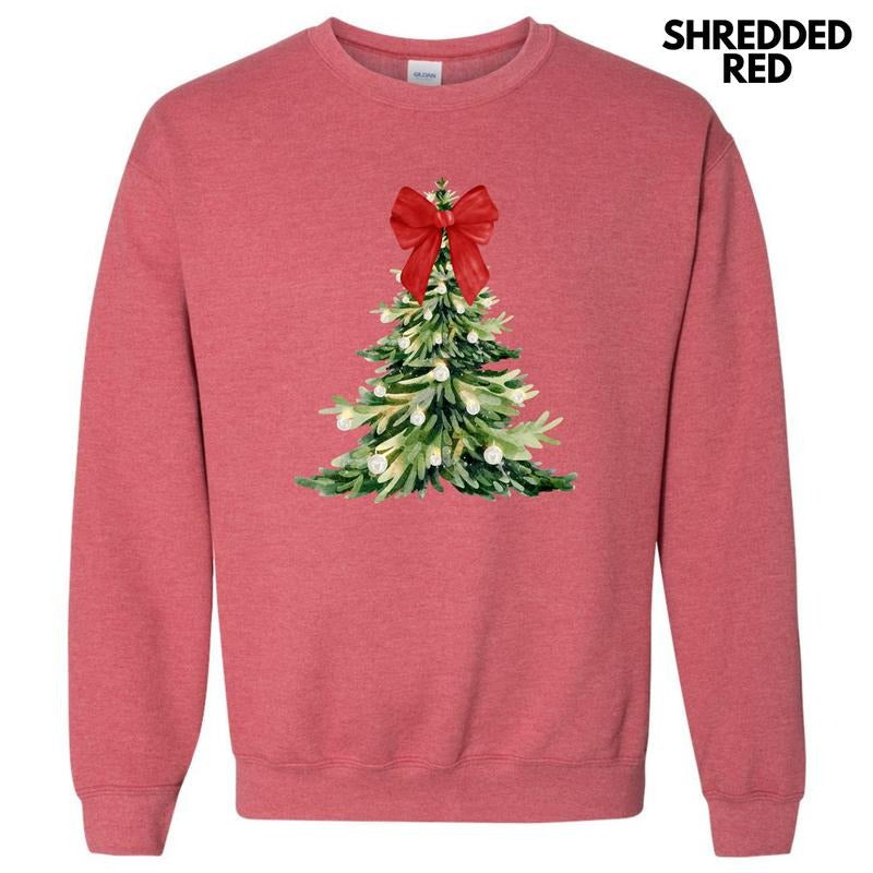Red Elegant Christmas Tree Sweatshirt 'NLB' T-Shirts, Hoodie | InkThreadWorks.com
