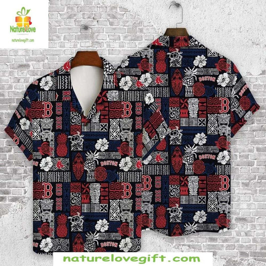 Boston Red Sox Hawaiian Shirt Tiki Luau Party Baseball Apparel