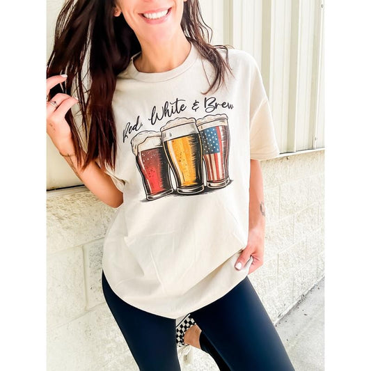 Red White & Brew Graphic Top