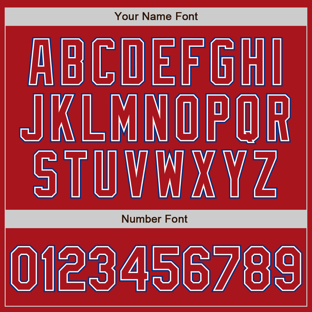 Custom Red White-Royal Authentic Baseball Jersey