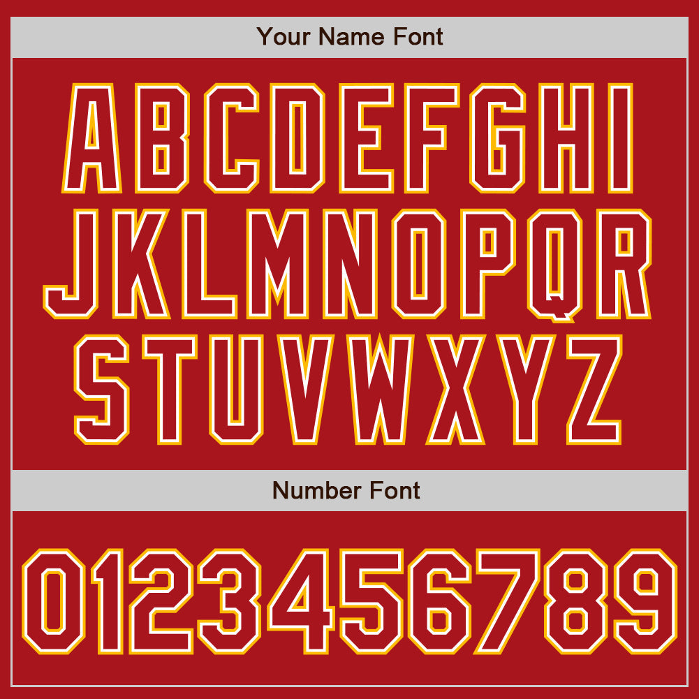 Custom Red White-Gold Authentic Baseball Jersey