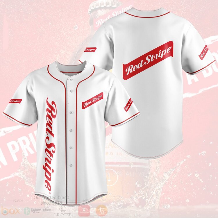 FASHION Red Stripe Baseball Jerseys Botton Shirt