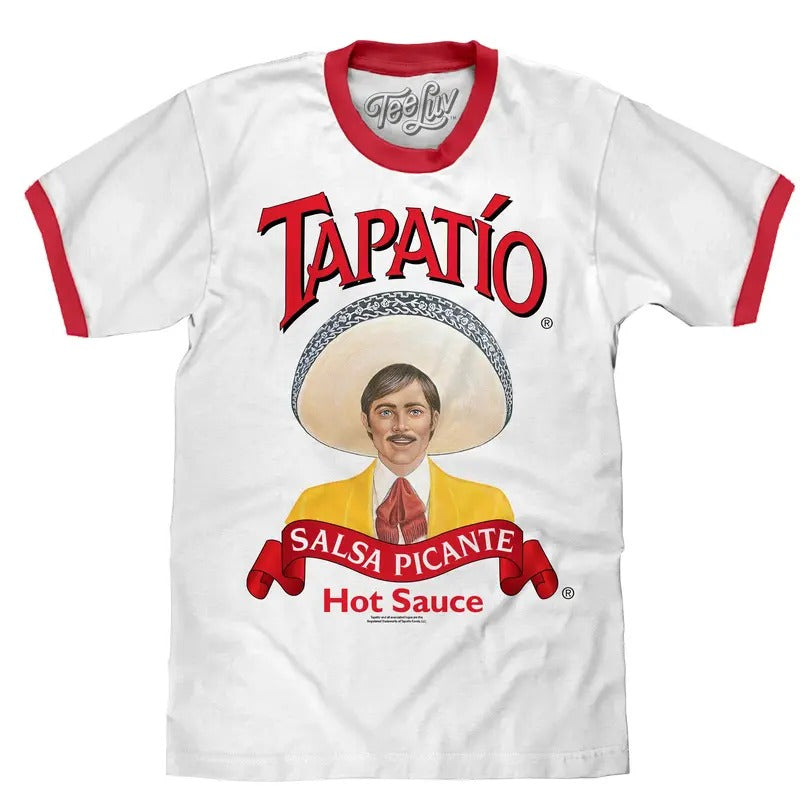 Tapatio Hot Sauce Ringer T-Shirt - White/Red