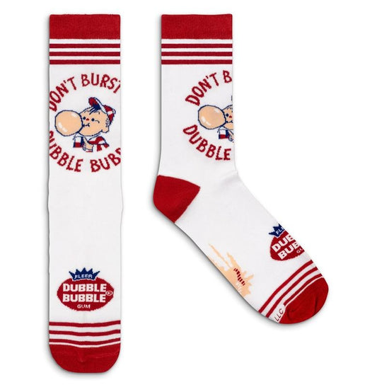 Dubble Bubble Gum Don't Burst My Bubble Candy Logo Socks - White/Red T-Shirts, Hoodie, Sweatshirt | InkThreadWorks.com