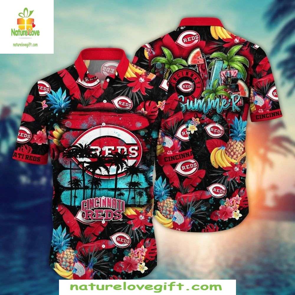 Cincinnati Reds Hawaiian Shirt Summer Vibes Tropical Baseball Apparel