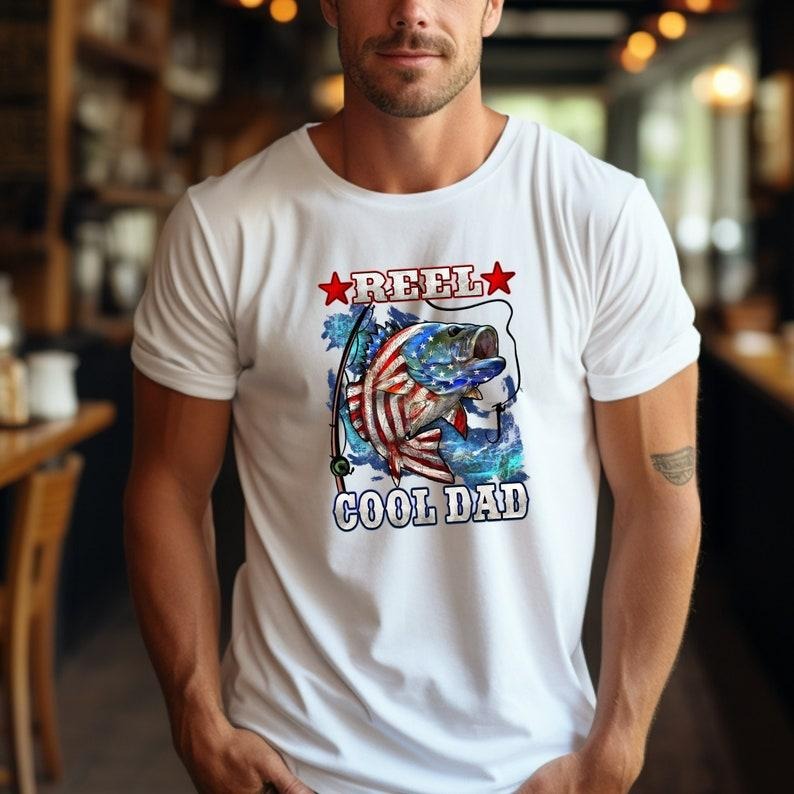 Reel Cool Dad T Shirt Hoodie Sweater, American Flag Dad Shirt, Funny Fishing Father Shirt ,Happy father's day, Gift For Friend, Gift for dad, My hero tee
