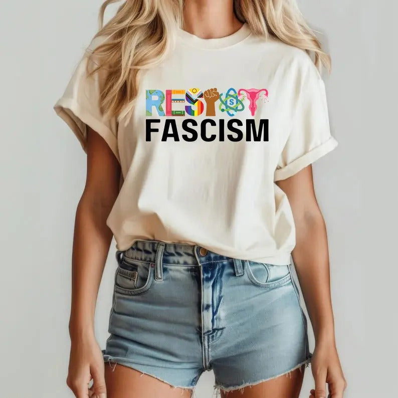 Resist Fascism Shirt, Antifascist Banned Books, BLM Shirt, Reproductive LGBT Rights, Social Justice, Feminist Tee,...