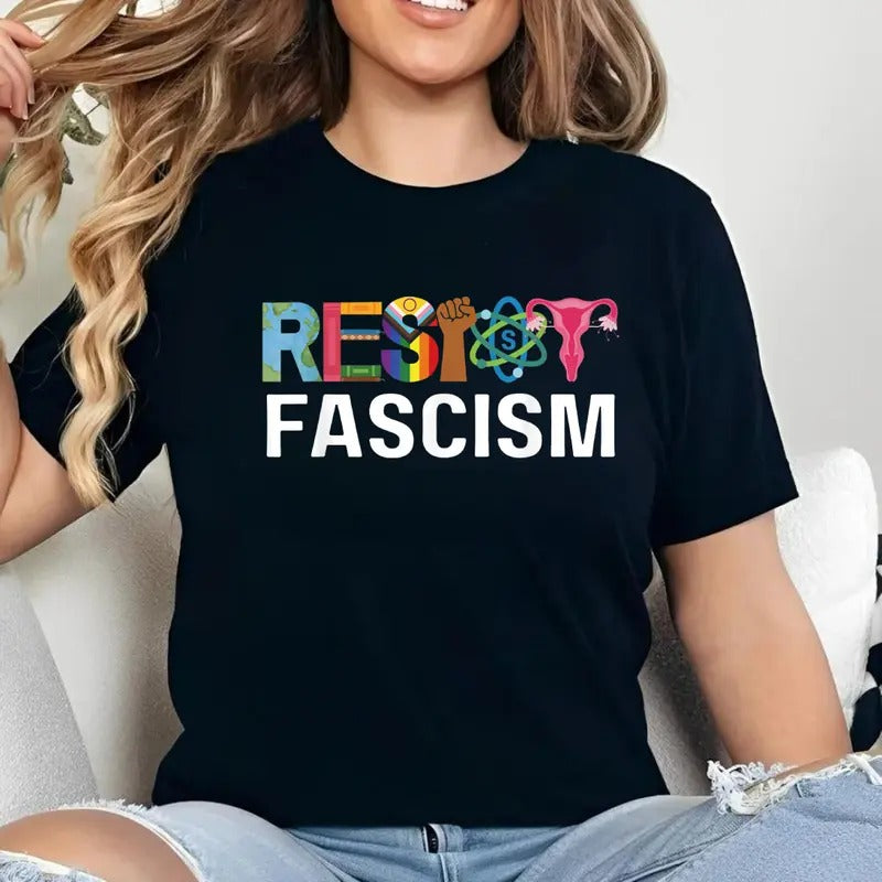 Resist Fascism Shirt, RBG Quote Shirts, Graphic Tees Women, Ladies Clothes for All Seasons For Men, For Women