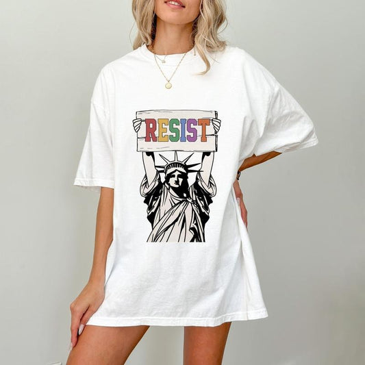 Resist Shirt Statue of Liberty Tshirt, Resist T Shirt Women, Resist Tshirt for Feminist Gift, Resist T-Shirt, for...