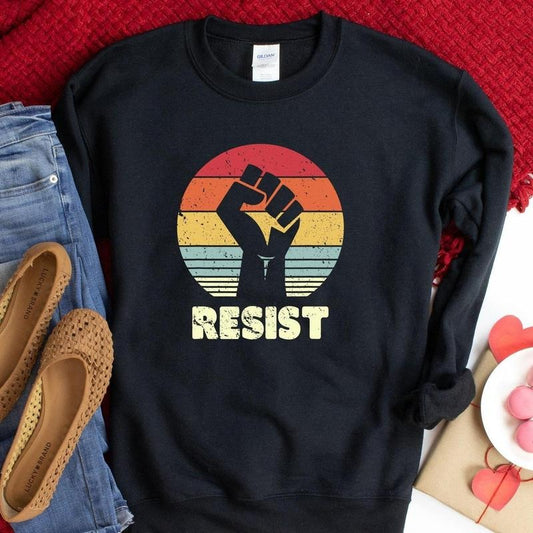 Resist Shirt, Protest Sweatshirt, Black Lives Matter Cotton Crewneck Hoodie | InkThreadWorks.com
