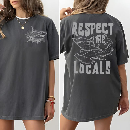 Respect The Locals | Great white Shark Sweatshirt | Save The Local Sharks Hoodie | Shark Lover | Ocean Conservation...
