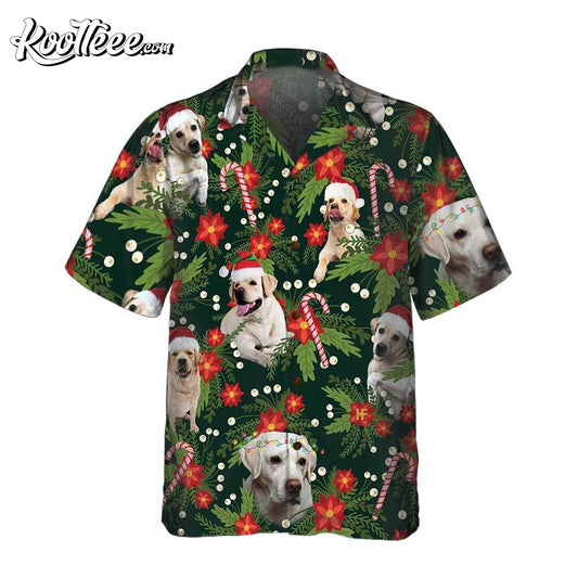 Retriever With Poinsettia Flower Hawaiian Shirt