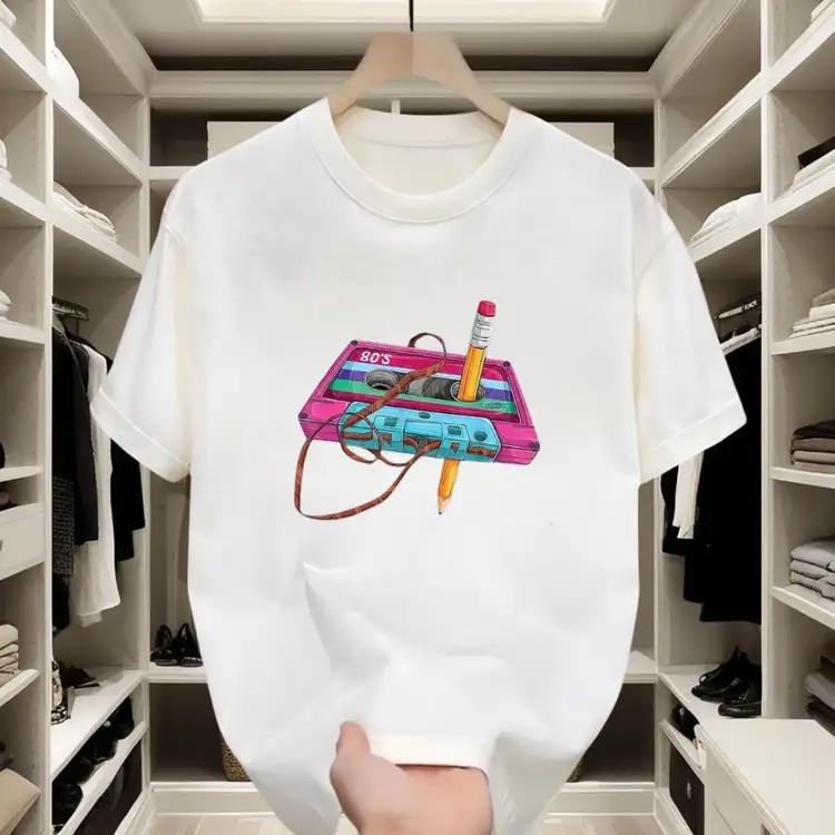 Retro - Vibe Cotton T - shirt |   Fun Cassette Tape Print for Casual Gatherings Hoodie, Sweatshirt | InkThreadWorks.com