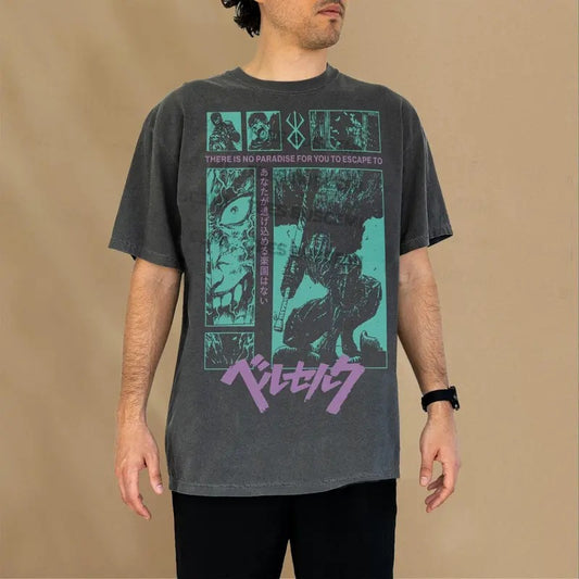 Retro Anime Graphic T-Shirt, Unisex Vintage 90s Manga TV Show Series Tee, Grunge Streetwear Style Anime Shirt will Make You go berserk