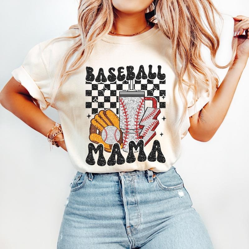 Retro Baseball Mama T-Shirt, Baseball T-Shirt, Sports T-Shirt, Baseball Mom T-Shirt Hoodie, Sweatshirt | InkThreadWorks.com