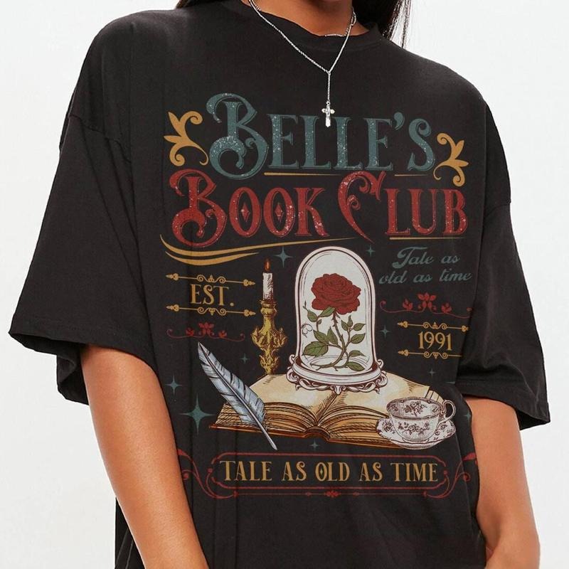 Retro Belle's Book Club Shirt, Tale As Old As Time Beauty And The Beast Shirt, Vintage Belle Princess Shirt, Book Lover...