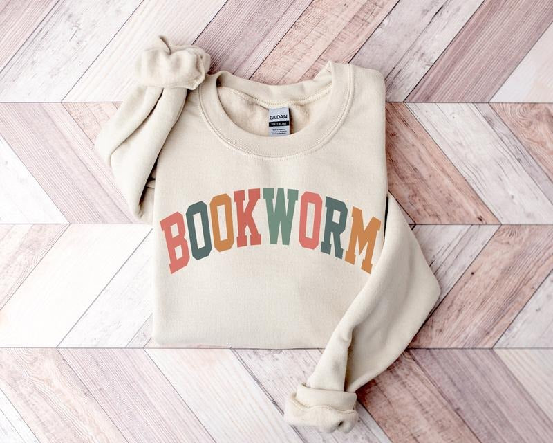Retro Bookworm Sweatshirt,Teacher Book Sweatshirt,Reading Shirt, ESL Teacher Sweatshirt, Cute Teacher Reading Sweatshirt...