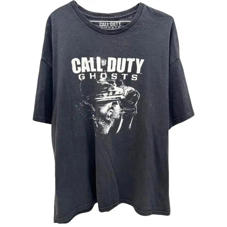 Retro Call of Duty Ghosts T-Shirt, Black Graphic Gamer Tee, Retro Video Game Apparel Tee Cotton Menswear Cotton Menswear Top Decoration