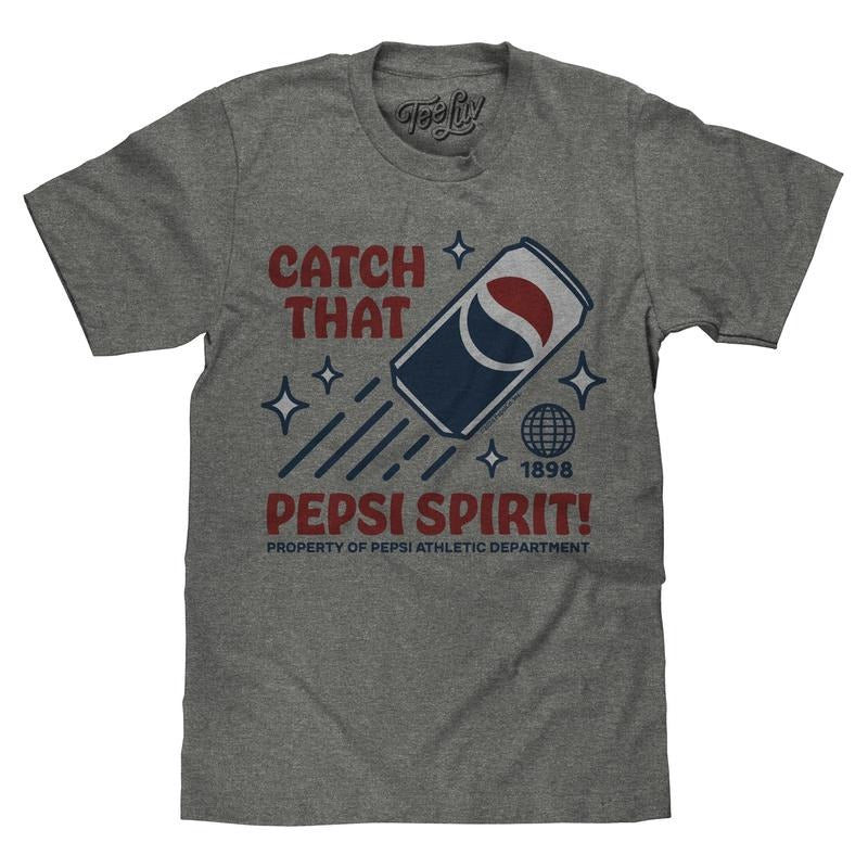 Retro Catch That Pepsi Spirit Soda Logo T-Shirt - Graphite Heather Hoodie, Sweatshirt | InkThreadWorks.com