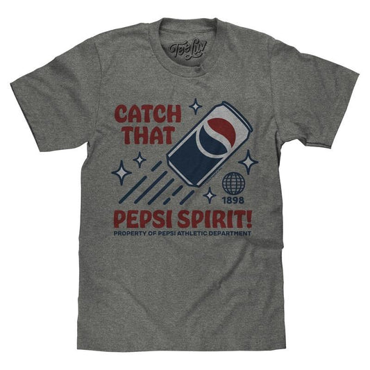 Retro Catch That Pepsi Spirit Soda Logo T-Shirt - Graphite Heather Hoodie, Sweatshirt | InkThreadWorks.com