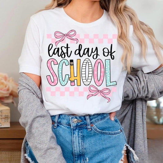 Retro Checkered Last Day of School Shirt, Teacher Graphic Shirt, Back To School, Gift For Teacher, Teaching Appriciate IW1NO