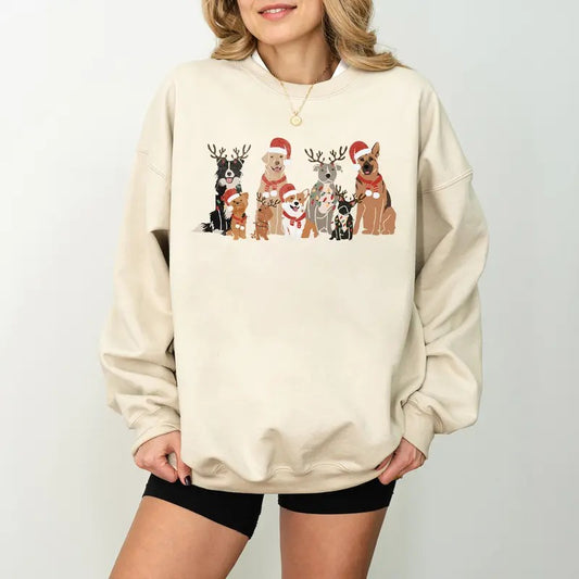 Retro Christmas Dog Sweatshirt, Dog Owner Christmas Gift, Dog Christmas Shirt, Gift for Dogg Lover, Xmas Tee Hoodie