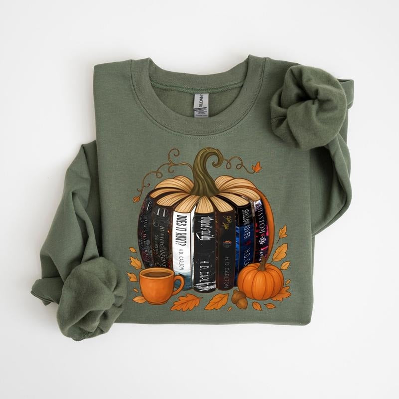 Retro Cozy Season H.D Carlton Book Sweatshirt, Haunting Adeline,Hunting Adeline, Does It Hurt?, Where's Molly, Satan's...